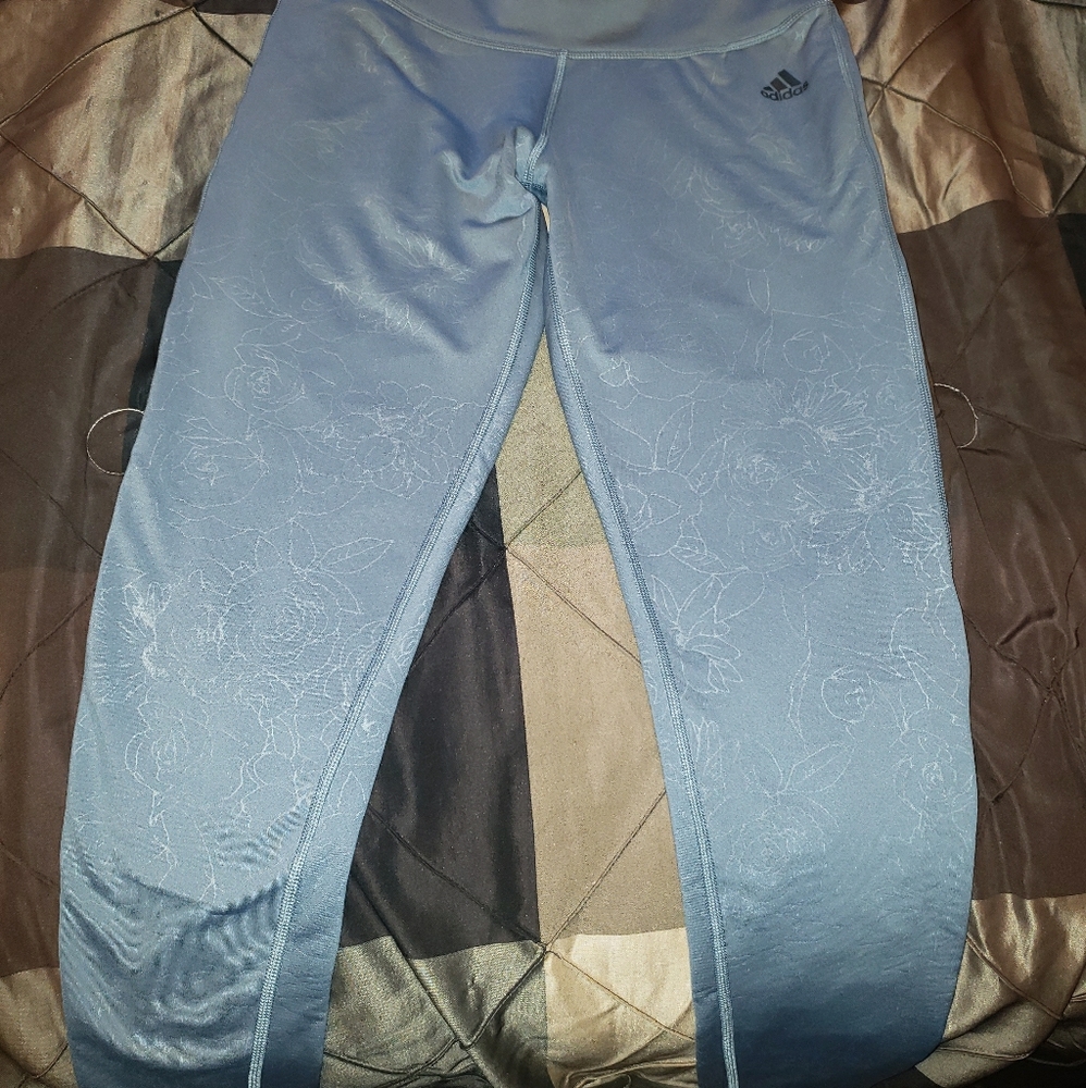 Adidas Climalite leggings-light blue